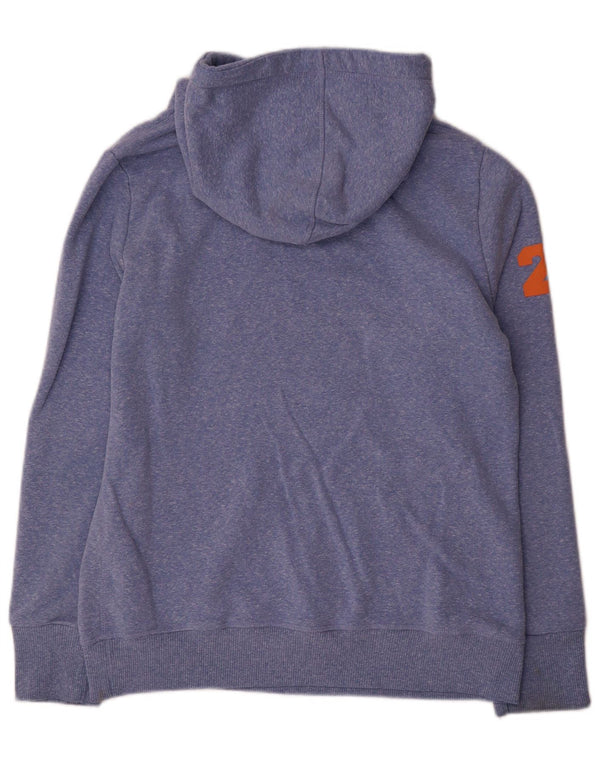 Superdry γυναικείο γραφικό μπλουζάκι με κουκούλα UK 16 Μεγάλο βαμβακερό μπλε φλύκταινα