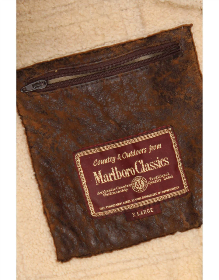 Ανδρικό Shearling Jacket Marlboro Classics UK 42 XL Brown Sheepskin