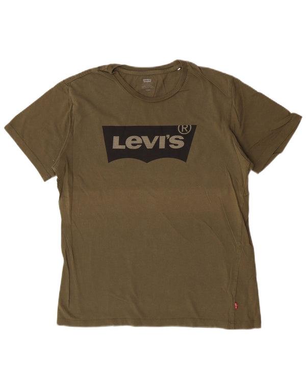 Ανδρικό γραφικό T-Shirt Levi's Top Medium Khaki Cotton