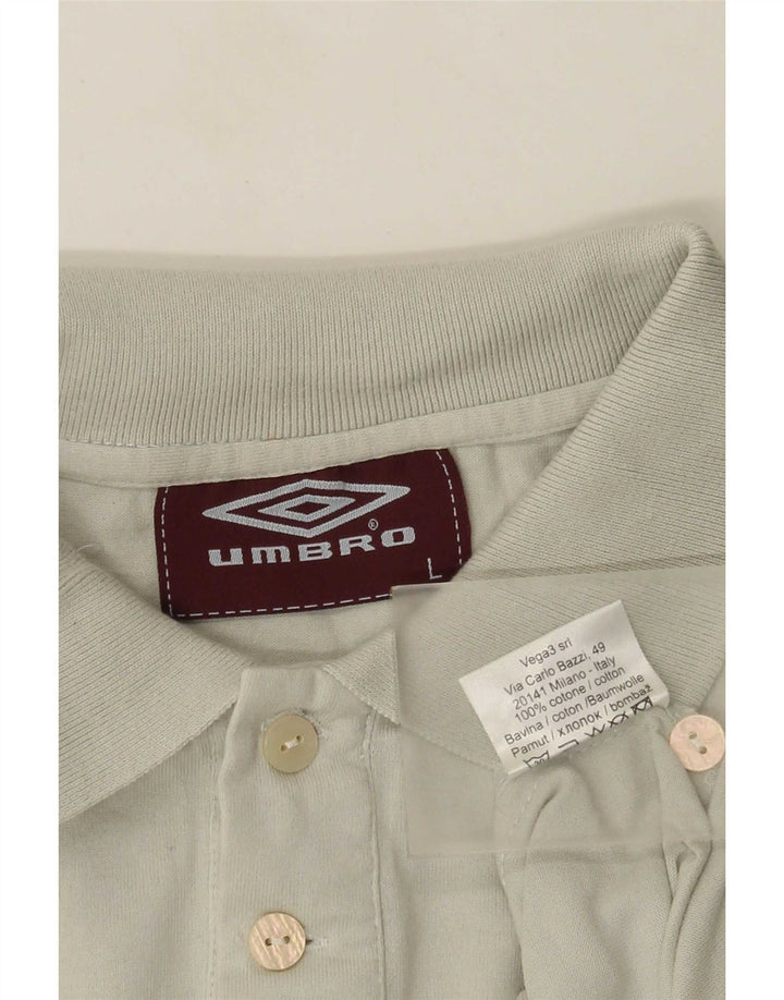 Ανδρικό γραφικό πόλο μπλουζάκι Umbro μεγάλο γκρι βαμβακερό