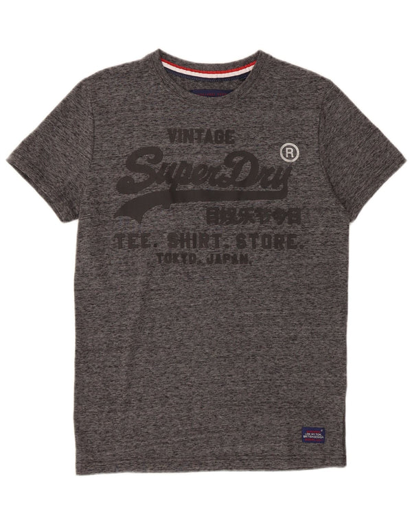 Ανδρικό γραφικό μπλουζάκι SUPERDRY Μπλουζάκι από βαμβακερό μικρό γκρι μπλουζάκι