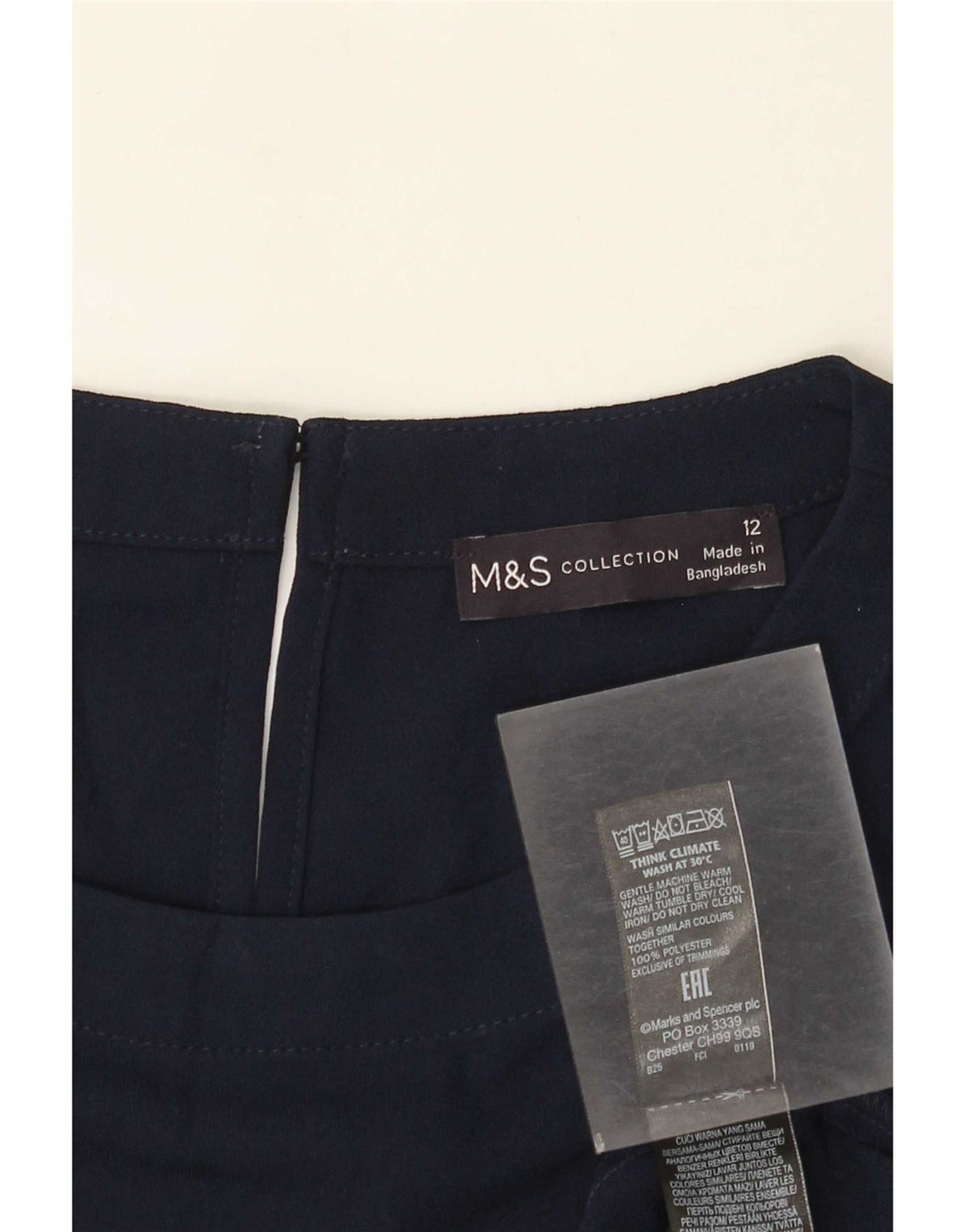 Marks & Spencer Γυναικείο φόρεμα Regular Shift UK 12 Medium Navy Blue Polyester