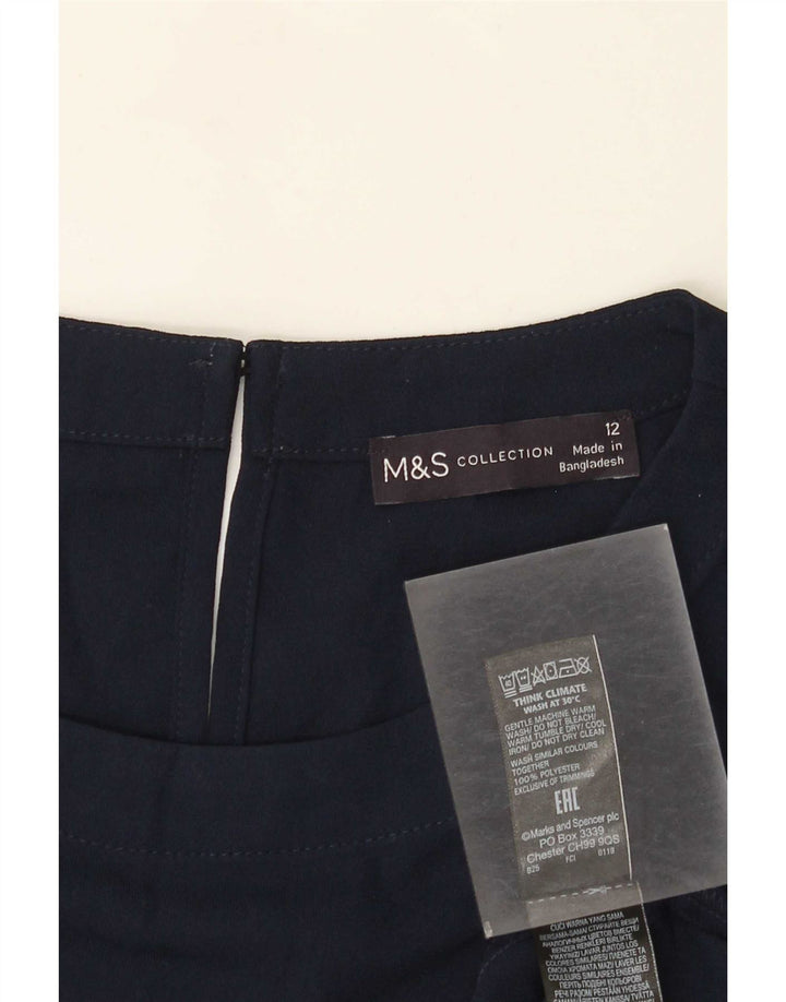 Marks & Spencer Γυναικείο φόρεμα Regular Shift UK 12 Medium Navy Blue Polyester