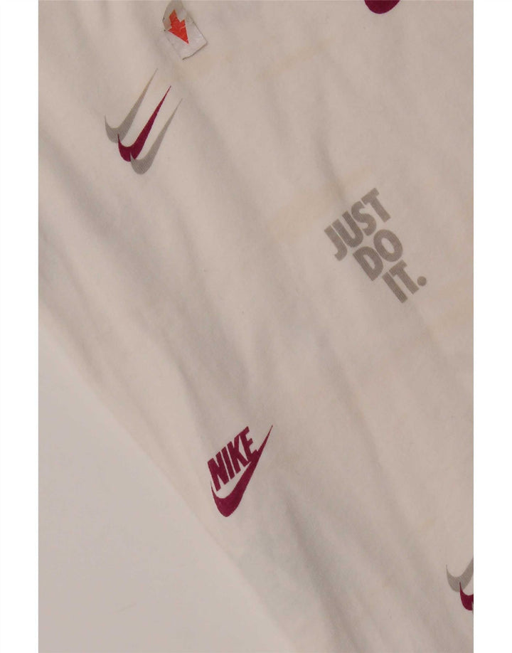 Ανδρικό γραφικό μπλουζάκι Nike, μεγάλο λευκό βαμβακερό