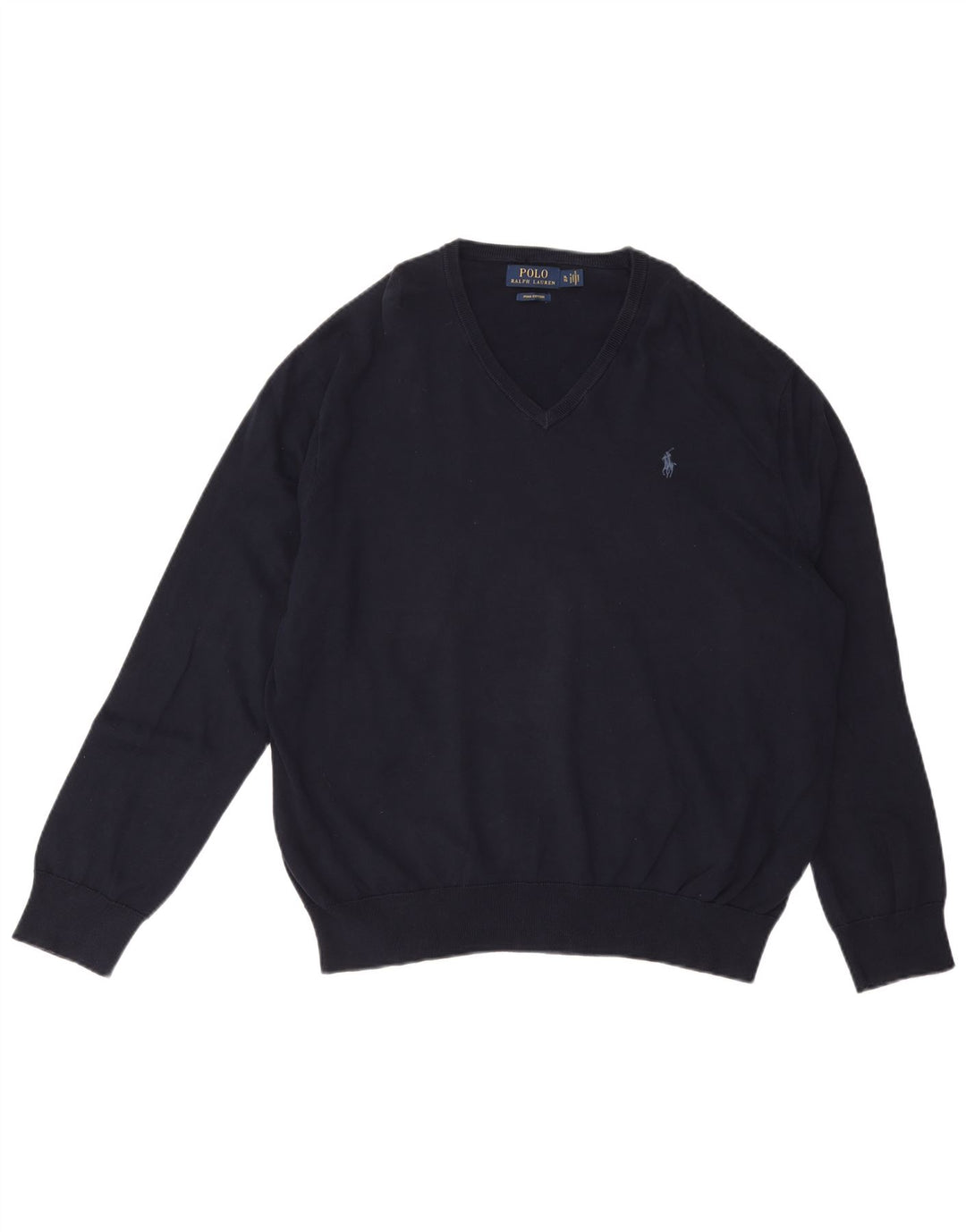 Γυναικείο πουλόβερ με λαιμόκοψη POLO RALPH LAUREN UK 18 XL Navy Blue βαμβακερό