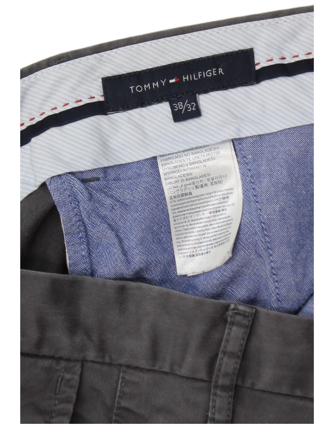Tommy Hilfiger Ανδρικό Slim Chino Παντελόνι W38 L32 Γκρι βαμβακερό