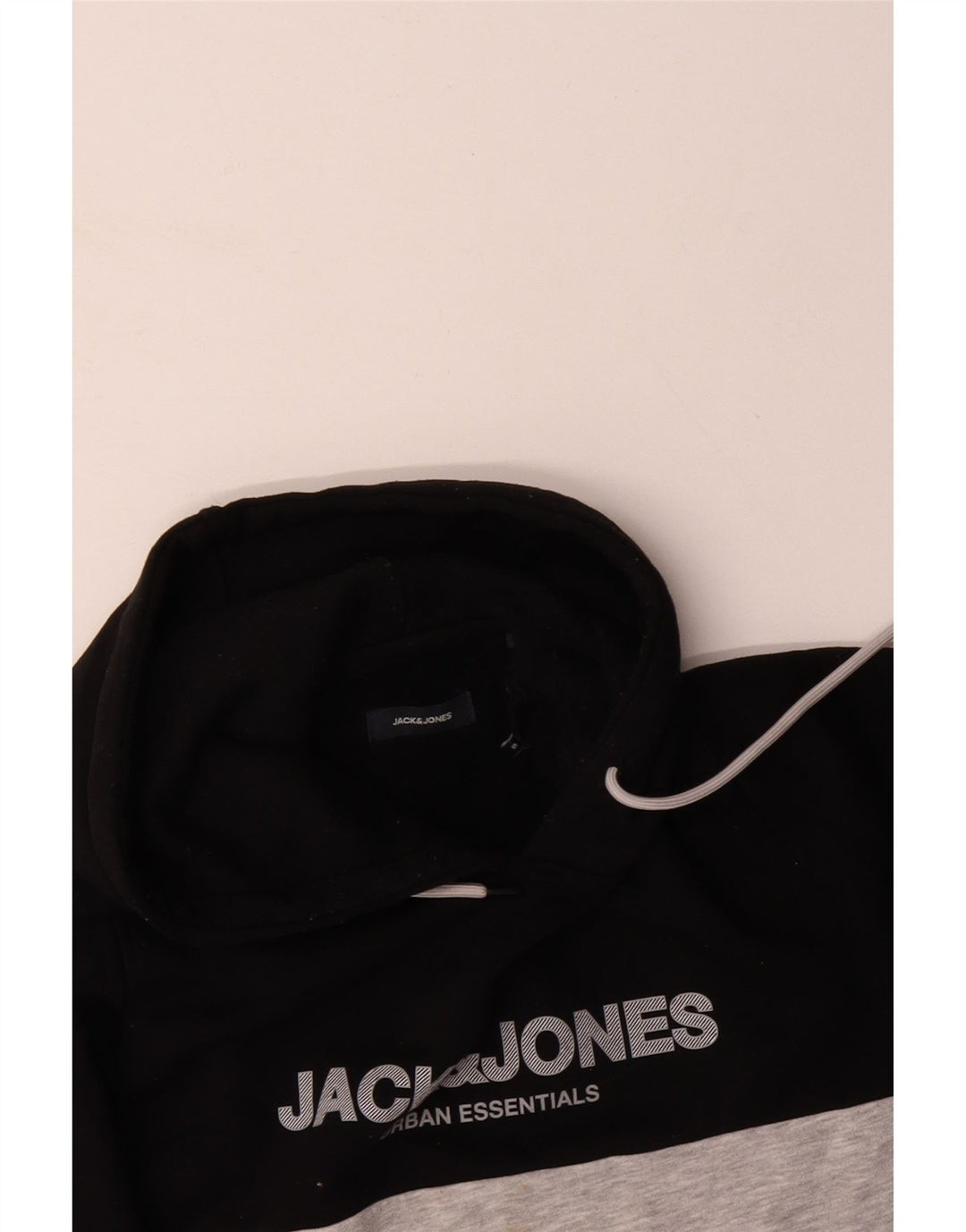 JACK & JONES Ανδρικό γραφικό μπλουζάκι με κουκούλα, μικρό μαύρο χρώμα, βαμβακερό