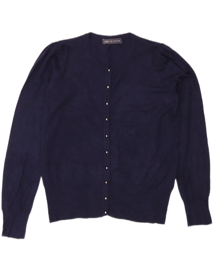Marks & Spencer Γυναικεία ζακέτα πουλόβερ UK 12 Medium Navy Blue Viscose