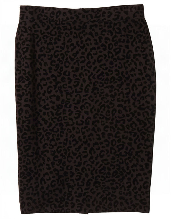 Marks & Spencer Γυναικεία Pencil Φούστα UK 12 Medium W30 Μαύρο Animal Print