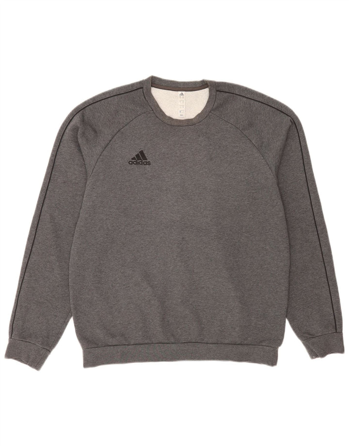 Ανδρικό φούτερ Adidas με κανονική εφαρμογή, βαμβακερό μεσαίο γκρι