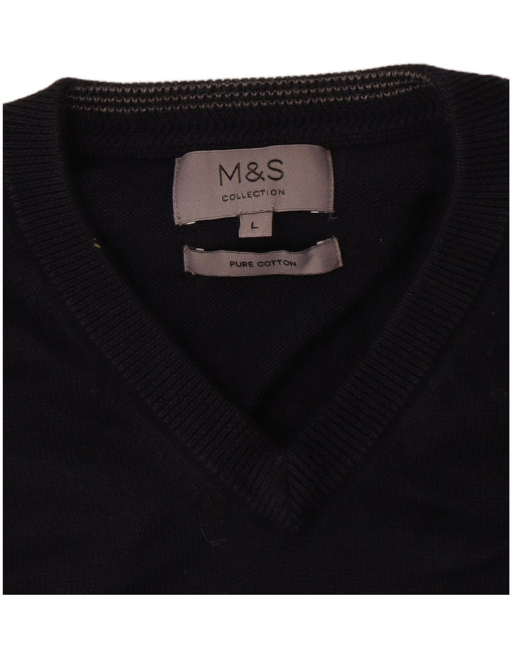 Marks & Spencer Ανδρικό γιλέκο Tank Top Large Navy Blue Cotton