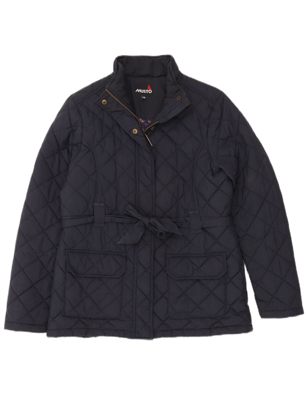 MUSTO Γυναικείο Καπιτονέ μπουφάν UK 14 Large Navy Blue Polyester