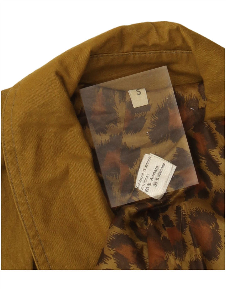 VINTAGE Γυναικείο Oversized Πανωφόρι UK 10 Small Khaki Acetate