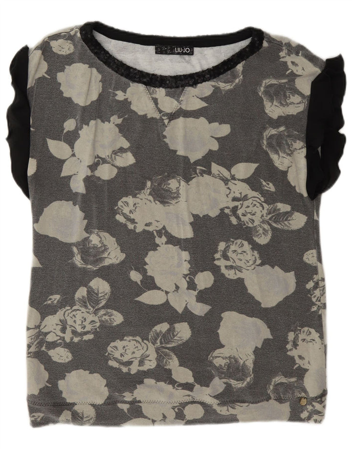 Liu Jo Γυναικεία Μπλούζα Top IT 44 Medium Grey Floral Viscose