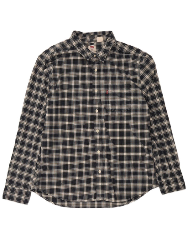 Ανδρικό πουκάμισο Levi's Slim 2XL Navy Blue Check Cotton