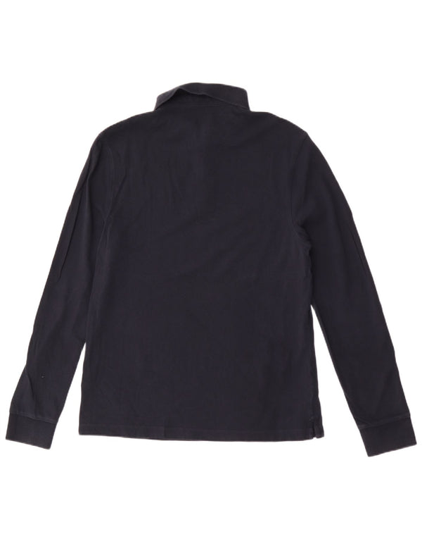 Marks & Spencer Mens Long Sleeve Regular Fit Polo Shirt Medium Navy Blue