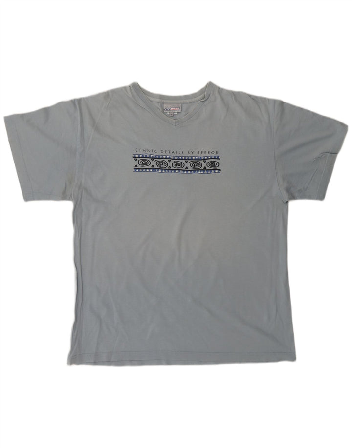 REEBOK Ανδρικό γραφικό T-Shirt Top μεγάλο μπλε βαμβακερό