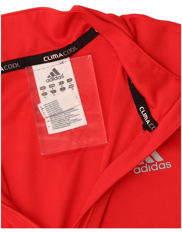 Adidas γυναικεία φόρμα πουλόβερ με φερμουάρ Climacool Top UK 14 Medium Red