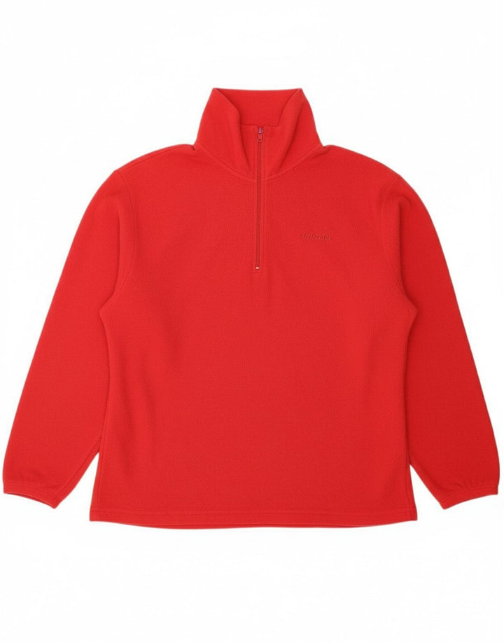 INVICTA Womens Zip Neck Fleece Jumper UK 14 Medium Red Polyester