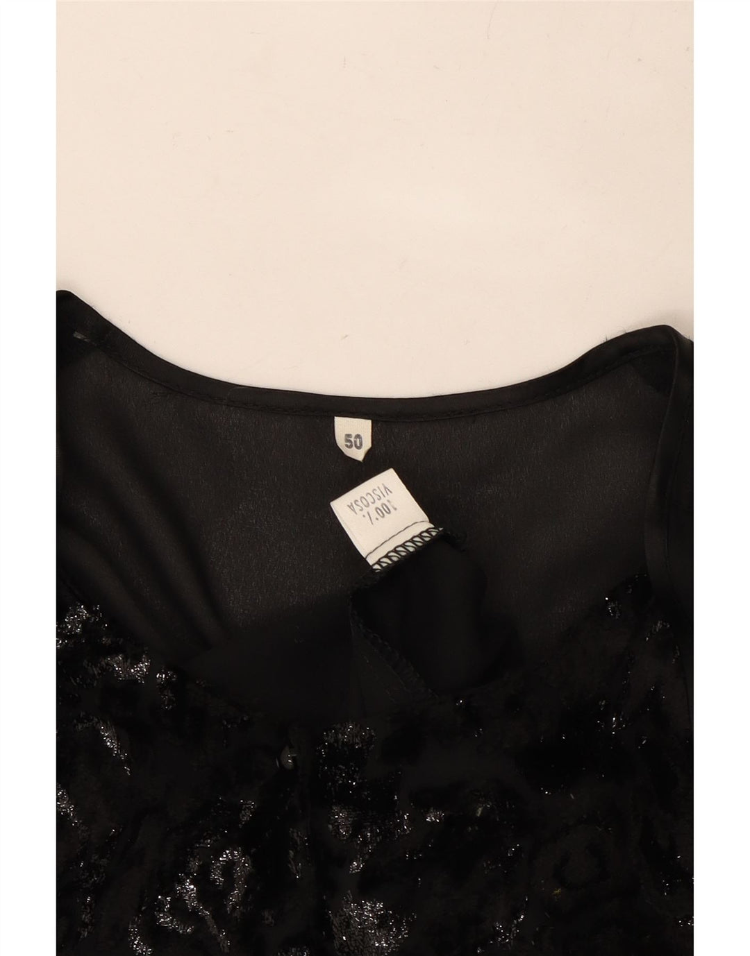 Γυναικείο πουκάμισο VINTAGE Μπλούζα IT 50 XL Μαύρη βισκόζη