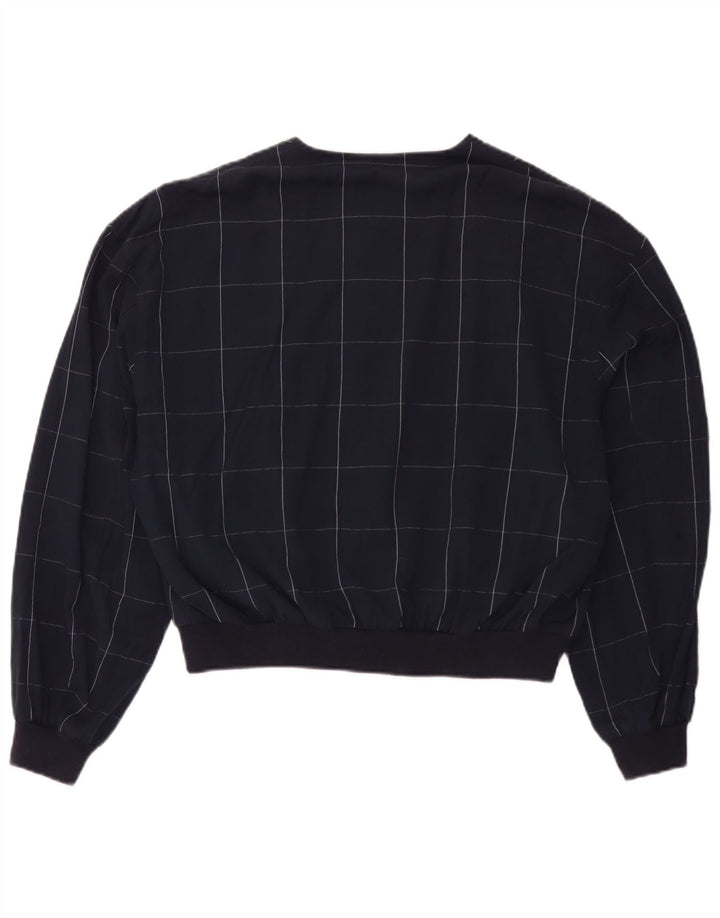Vintage Γυναικείο Bomber Jacket IT 52 2XL Navy Blue Check Viscose
