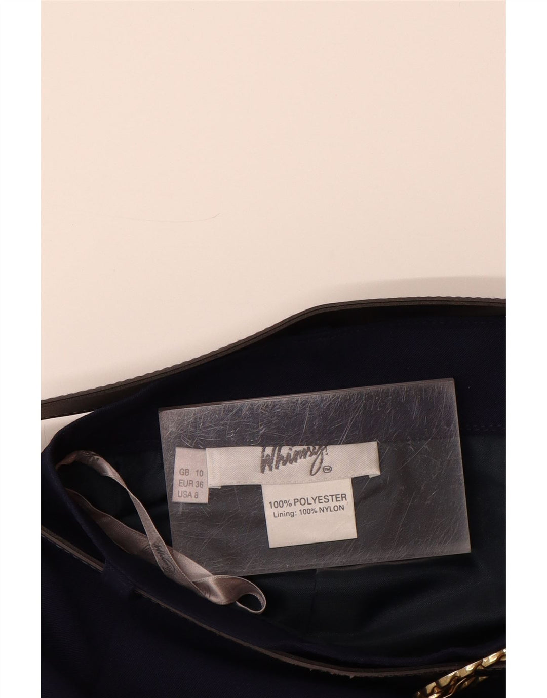 VINTAGE Γυναικεία Pencil Φούστα UK 10 Small W26 Navy Blue Polyester