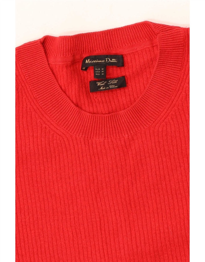 Massimo Dutti Γυναικείο πουλόβερ με λαιμόκοψη UK 12 μεσαίο κόκκινο μαλλί