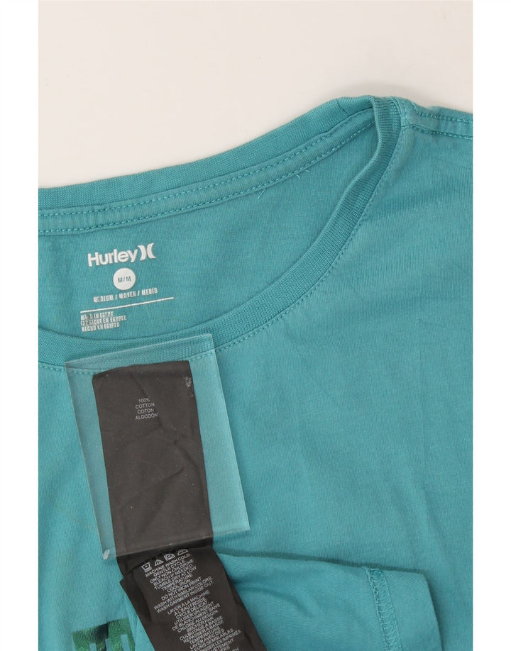 HURLEY Mens Graphic T-Shirt Top Medium Blue Cotton Vintage Hurley and Second-Hand Hurley from Messina Hembry 