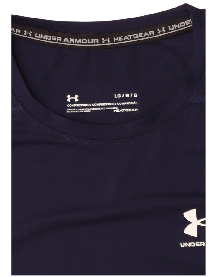 Ανδρικό μπλουζάκι UNDER Armour Heat Gear Top Large Navy Blue Synthetic