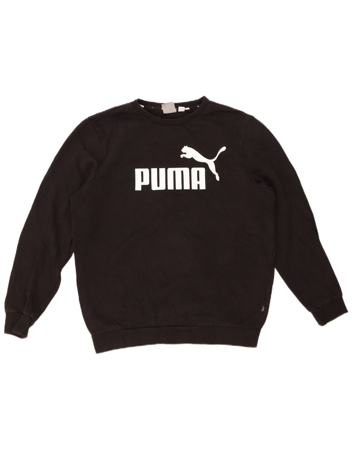 Ανδρικό γραφικό φούτερ PUMA, μεσαίο μαύρο βαμβακερό