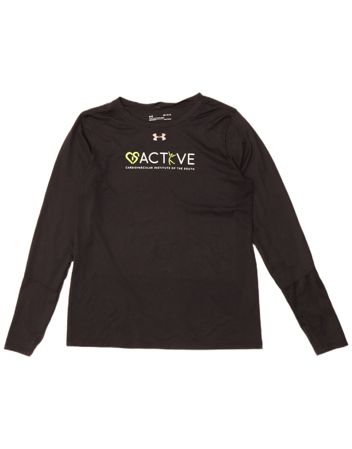 Under Armour Ανδρικό γραφικό τοπ μακρυμάνικο μεσαίο μαύρο πολυεστέρα