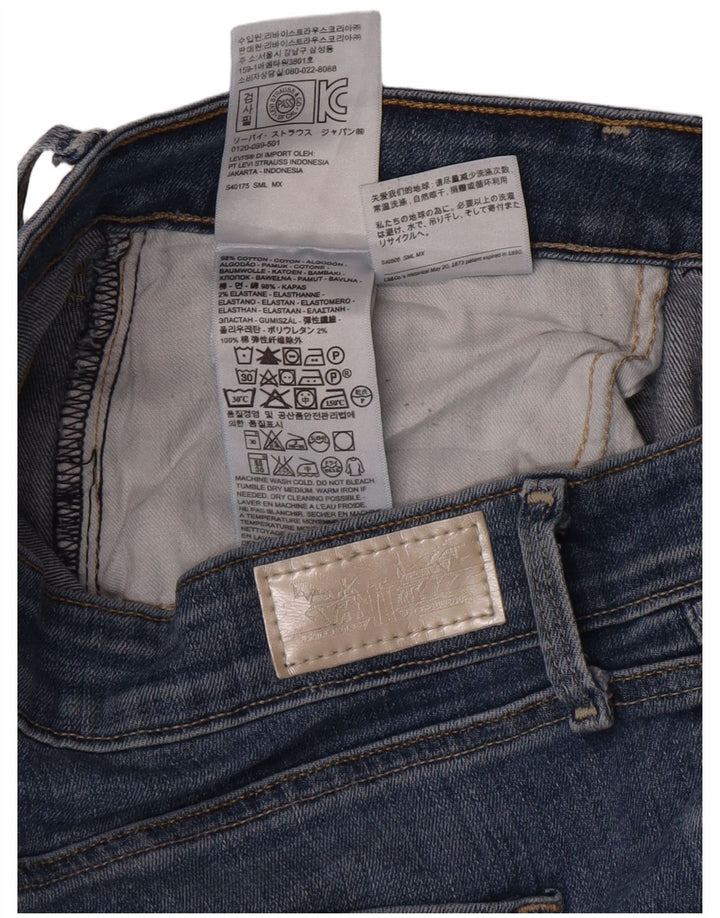 Levi's Womens Distressed Skinny Jeans W29 L30 Blue Cotton