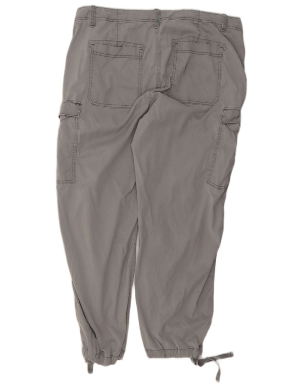 Marks & Spencer Womens Joggers Cargo Παντελόνι UK 20 2XL W40 L29 Γκρι βαμβακερό