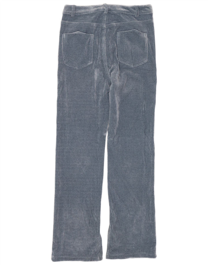 Zara γυναικείο ίσιο κοτλέ παντελόνι EU 40 Medium W30 L30 Blue Polyester