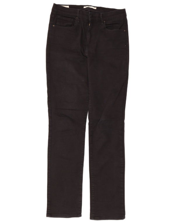 LEVI'S Γυναικείο 724 ψηλό ίσιο τζιν W31 L31 μαύρο βαμβακερό