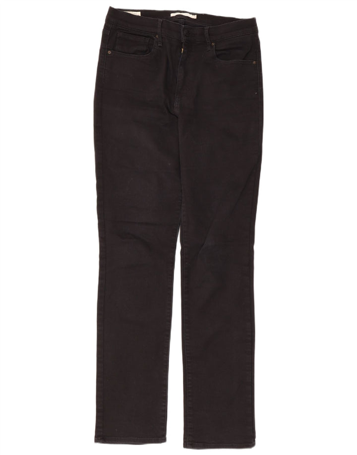 LEVI'S Γυναικείο 724 ψηλό ίσιο τζιν W31 L31 μαύρο βαμβακερό