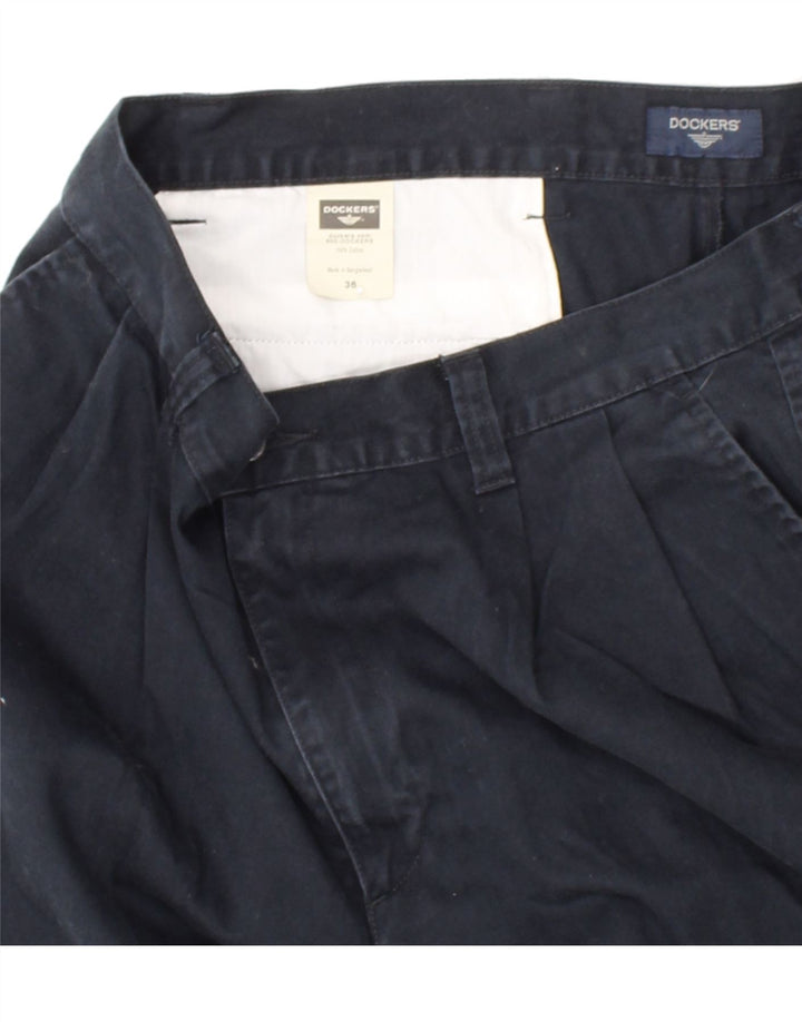 DOCKERS Mens Pegged Chino Shorts W36 Large Navy Blue Cotton Vintage Dockers and Second-Hand Dockers from Messina Hembry 