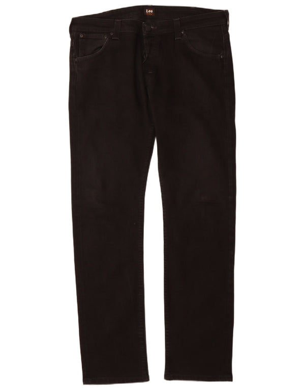 Lee Mens Powell Straight Jeans W38 L36 Μαύρο βαμβακερό
