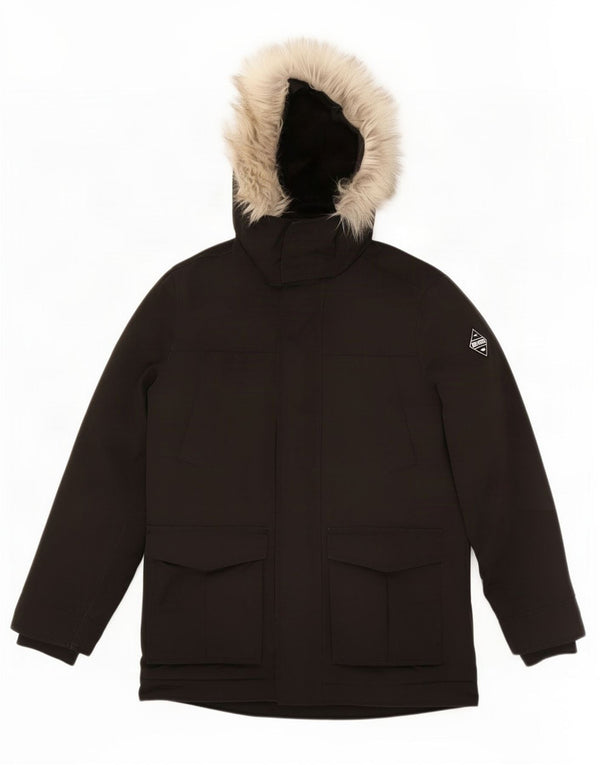Hollister Ανδρικό μπουφάν σκι με κουκούλα UK 36 Small Black Polyester