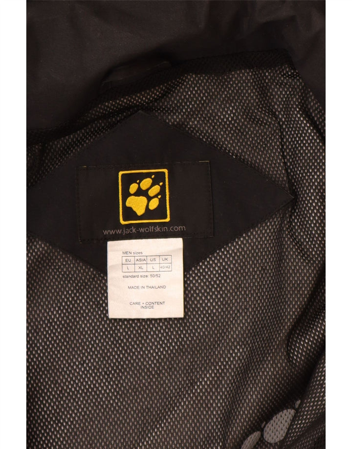 Jack Wolfskin Ανδρικό μπουφάν με κουκούλα αντιανεμικό UK 40/42 μεγάλο μαύρο πολυεστέρα