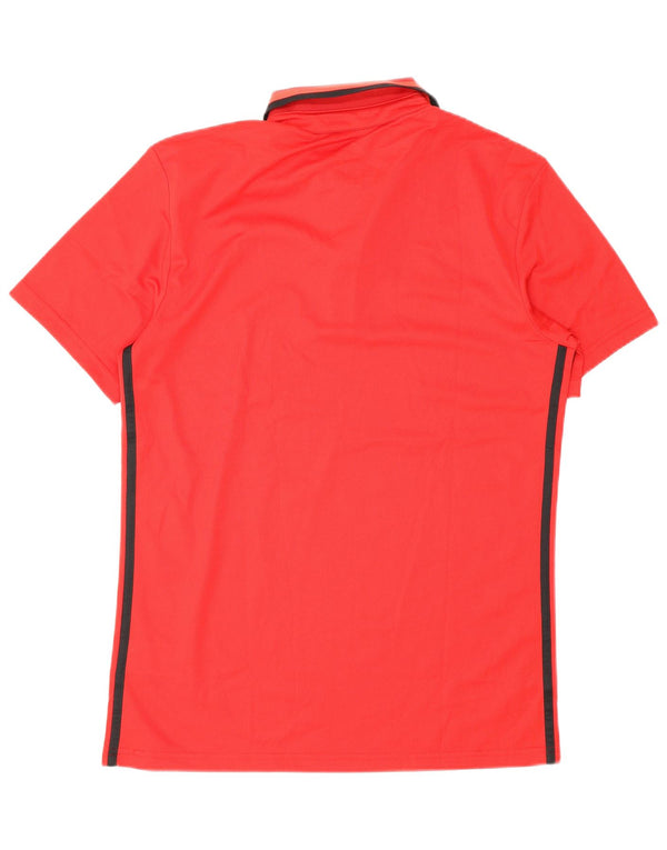 Ανδρικό πουκάμισο Adidas Climalite Polo με μεσαίο κόκκινο πολυεστέρα