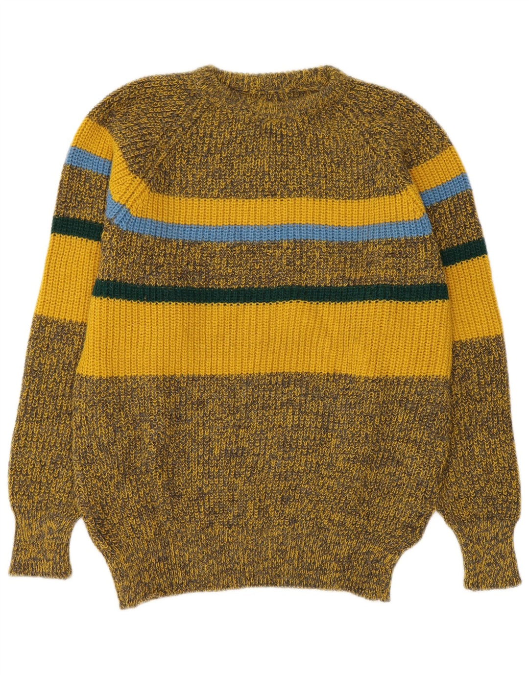 Ανδρικό πουλόβερ Vintage Crew Neck Jumper Μεγάλο Χακί Ριγέ