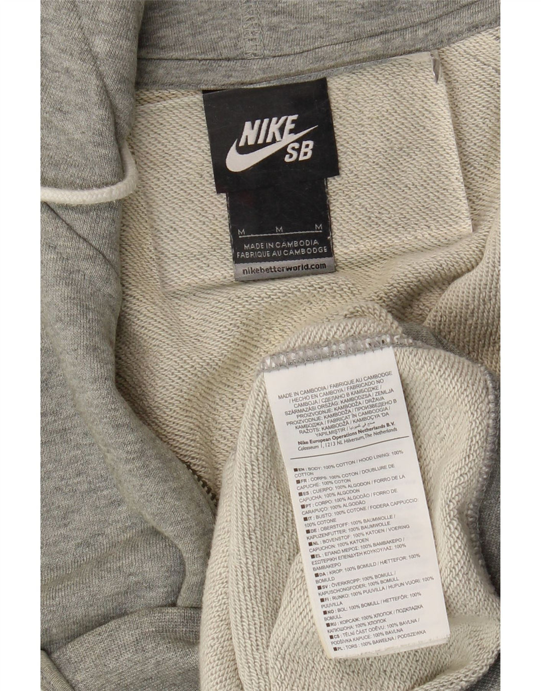 Ανδρικό πουλόβερ Nike με φερμουάρ, μεσαίο βαμβακερό γκρι
