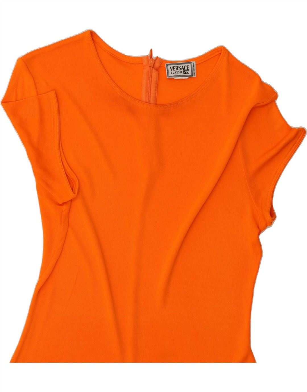 VERSACE CLASSIC Womens T-Shirt Top UK 8 Small Orange Vintage Versace Classic and Second-Hand Versace Classic from Messina Hembry 