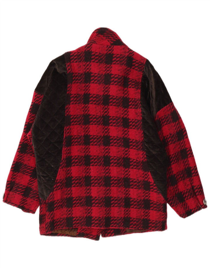Vintage γυναικείο πανωφόρι υπερμεγέθους EU 42 Large Red Check