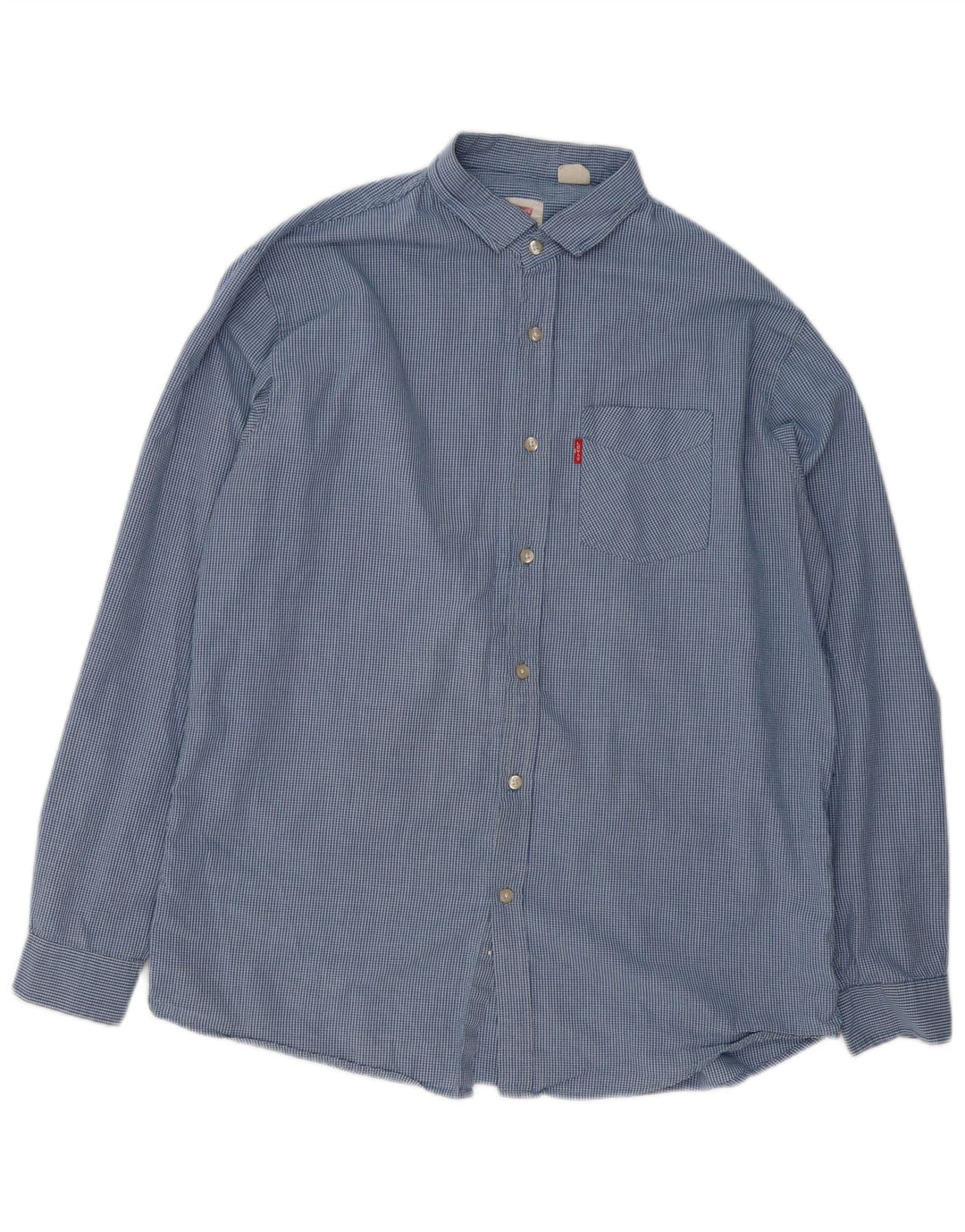 Ανδρικό πουκάμισο Levi's XL Blue Gingham Cotton