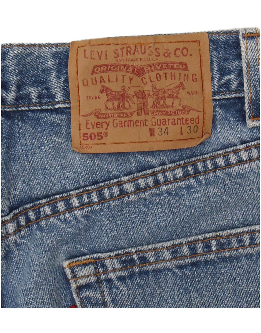 LEVI'S Mens 505 Denim Shorts W34 Large  Blue
