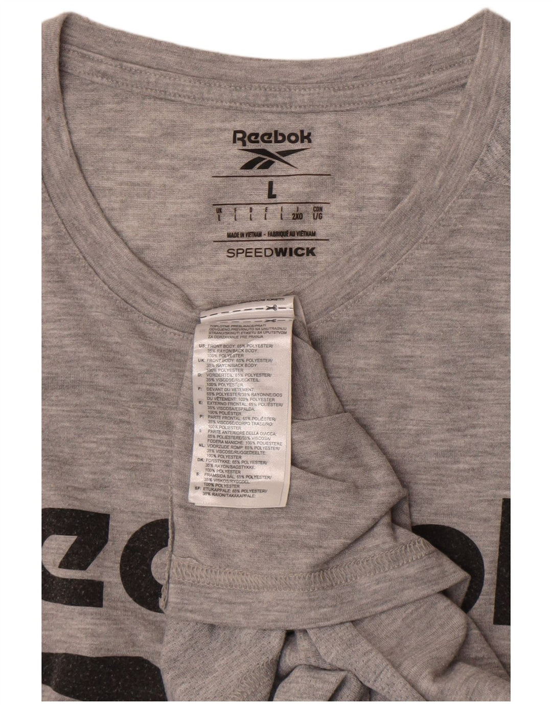 Ανδρικό γραφικό μπλουζάκι REEBOK Top Large Grey Flecked Polyester