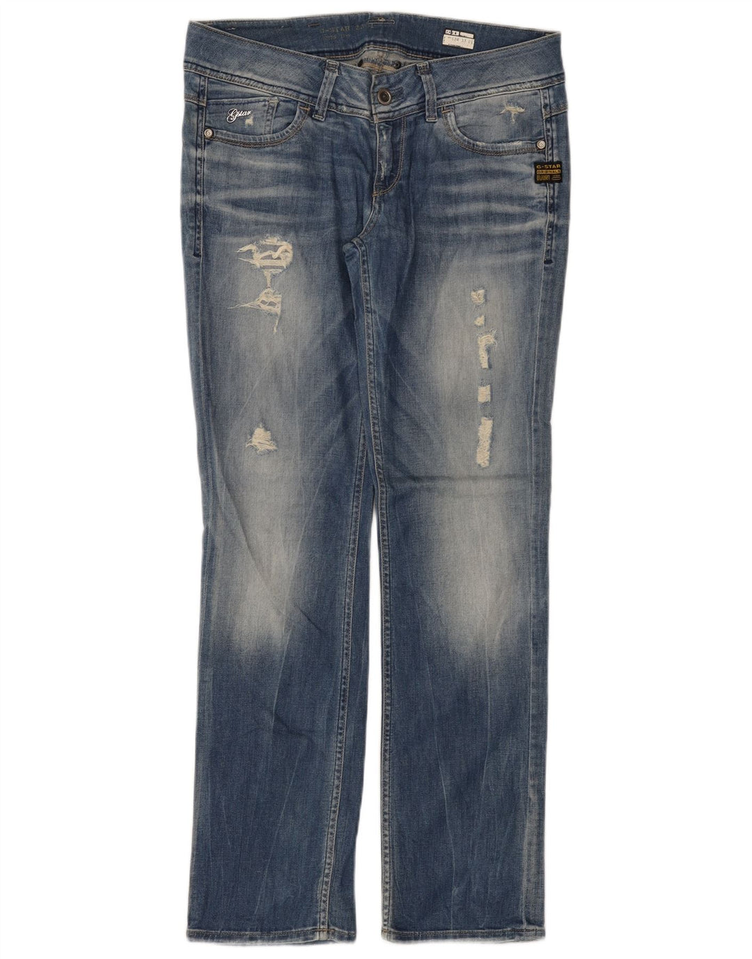 G-Star Γυναικείο Distressed Straight Jeans W31 L32 Μπλε βαμβακερό
