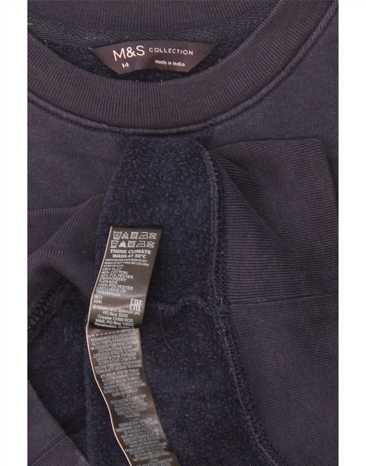 Marks & Spencer Γυναικεία γραφική φούτερ Jumper UK 14 Large Navy Blue